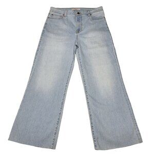 Fidelity Denim Katie Crop High Flare Crop Jeans Size 30 Dahlia Blue NWT $258